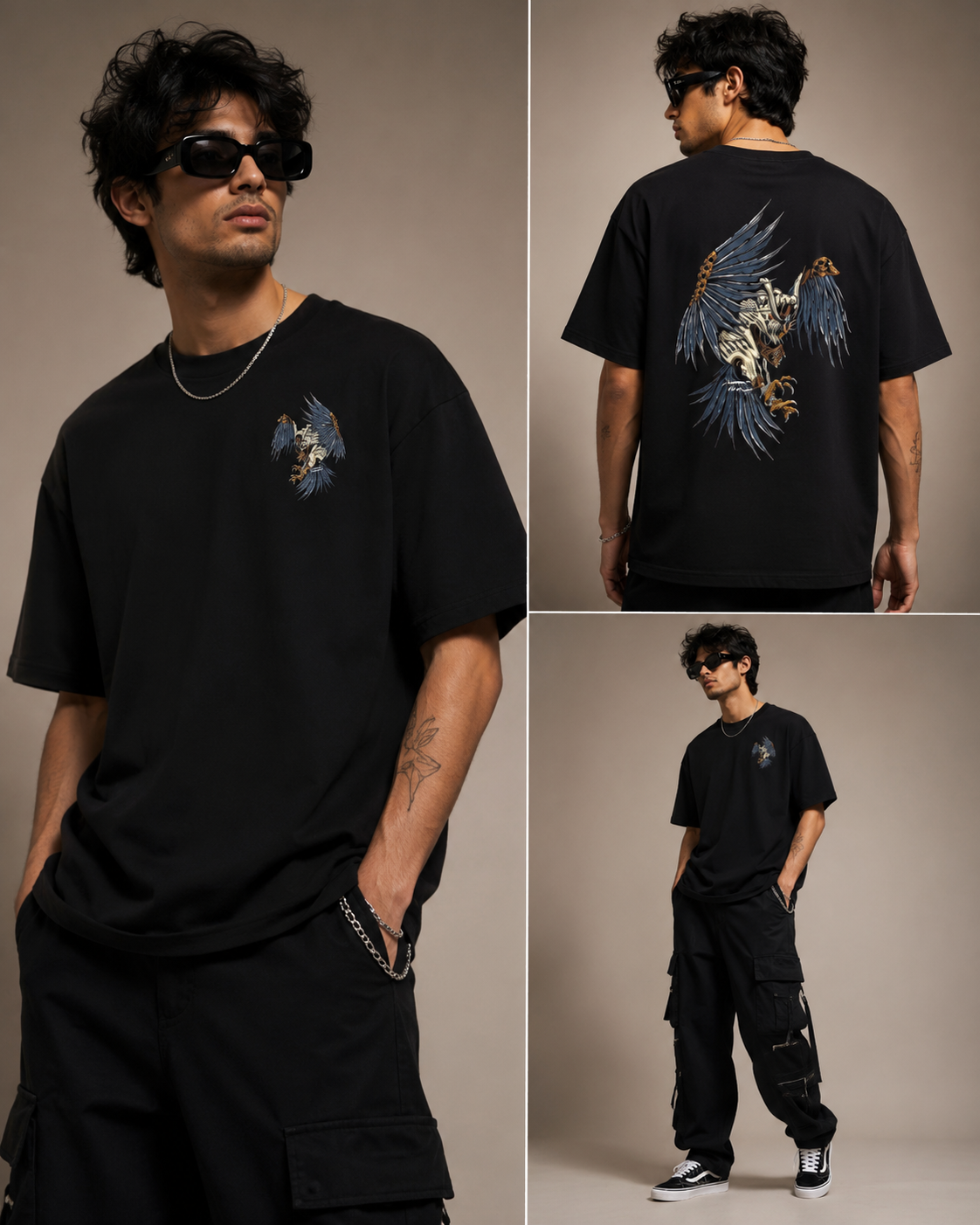 file_00000000135c720794f32a6eaa3afcc4 Hunting Eagle | Premium Oversized Graphic Printed T-Shirt for Men - Image 1
